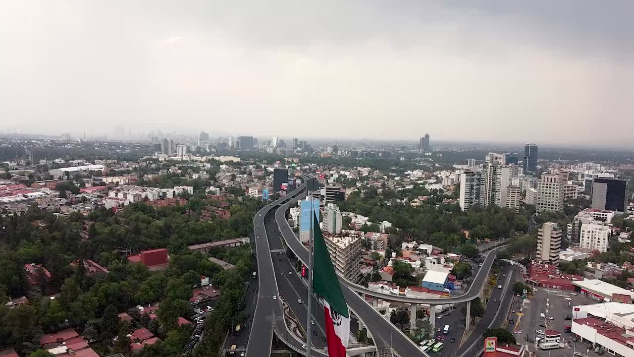 vista de la ciudad de méxico la bandera más grande