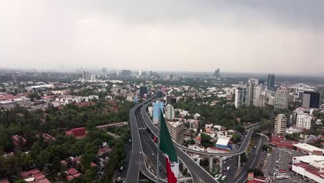 view of mexico city biggest flag