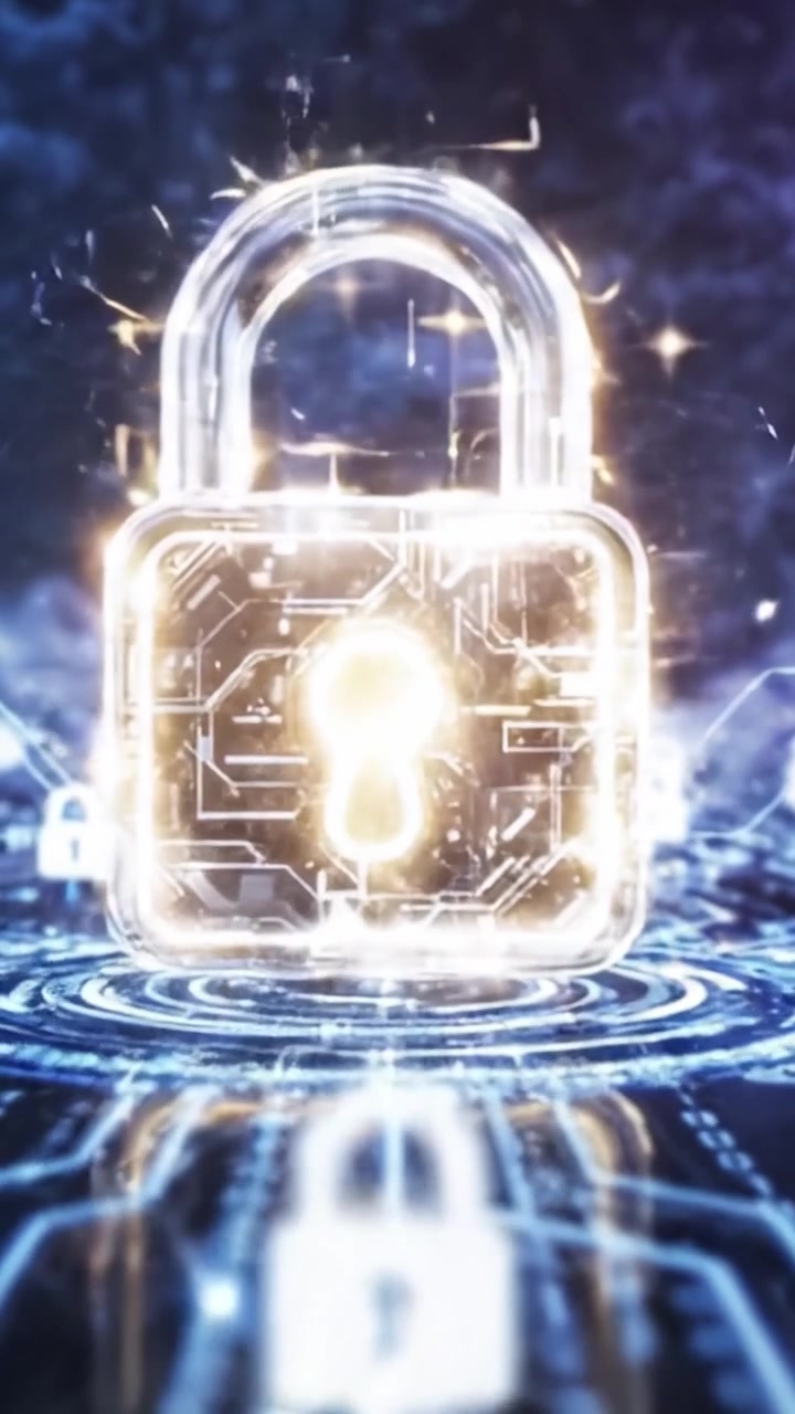 Exploring the Transition from Mystical Cloud Patterns to a Secure Digital Lock: A Journey Through an Ethereal Landscape Representing Security and Technology