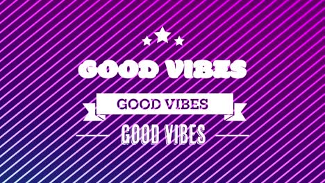 animación de texto de vibraciones en fondo púrpura