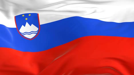 waving  looped flag as  background slovenia