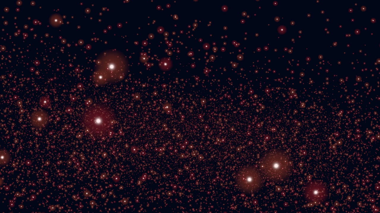 brillos voladores y chispas con luz de neón en la galaxia oscura