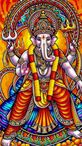 vibrant and colorful illustration of lord ganesha