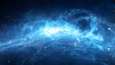 a blue sky with a lot of stars and a few clouds. the sky is very dark and the stars are very bright