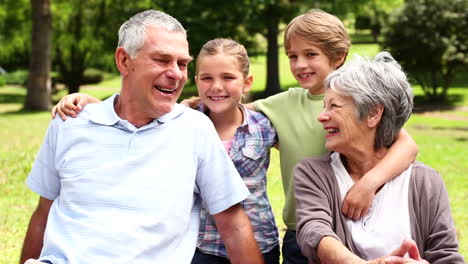 Grandparents-having-a-picnic-with-their-grandchildren