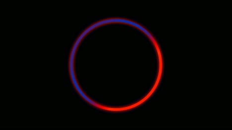 circle border neon light rotating with copy space om black background