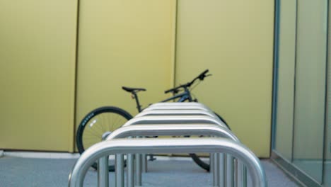 Bike-parked-at-metal-bike-parking-area