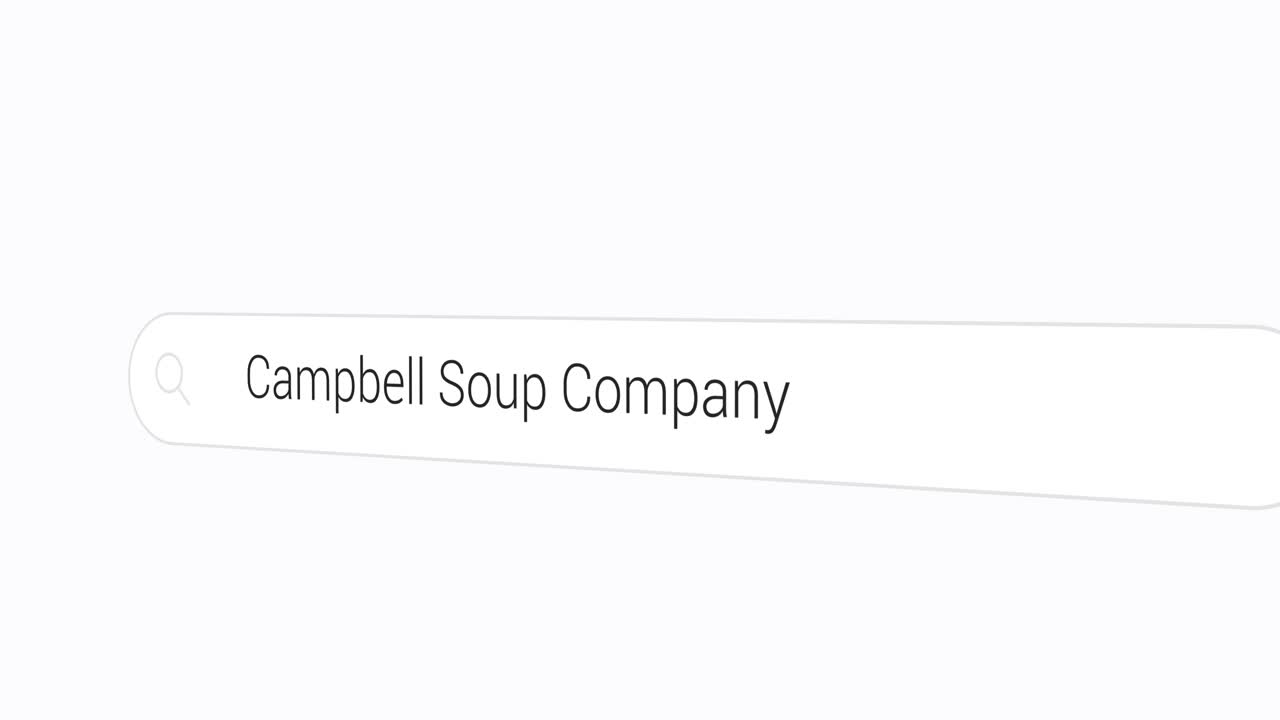 Typing Campbell Soup Company on the Search Engine