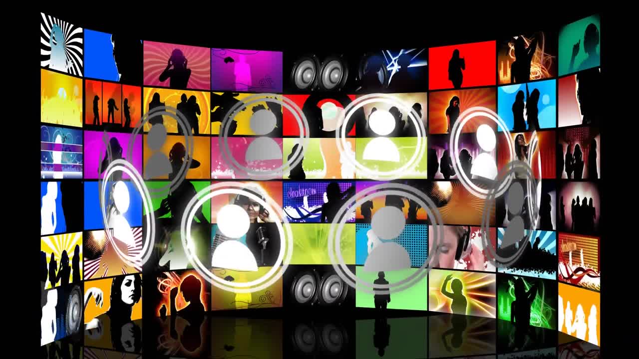 프로필 아이콘과 비디오와 함께 lcd 화면