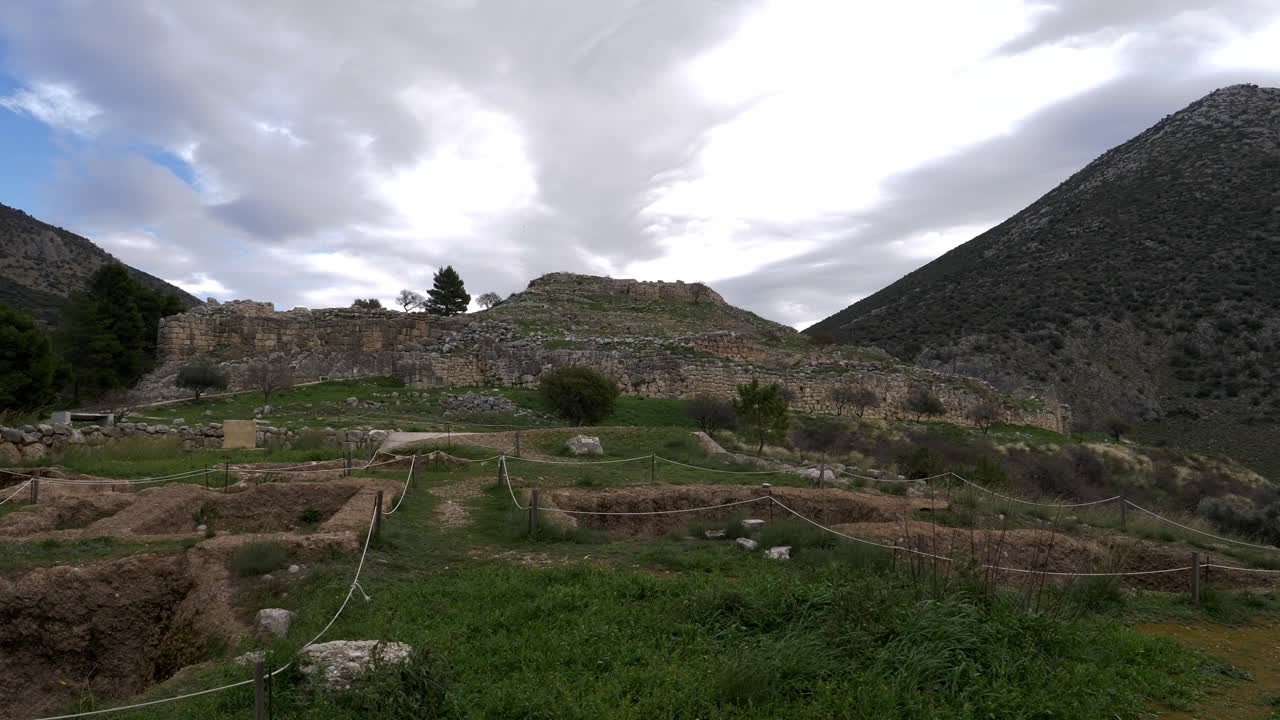 The remains of the ancient Mycenaean city on Peloponnese in Greece. Some walls are well preserved, which means that they are very well made.