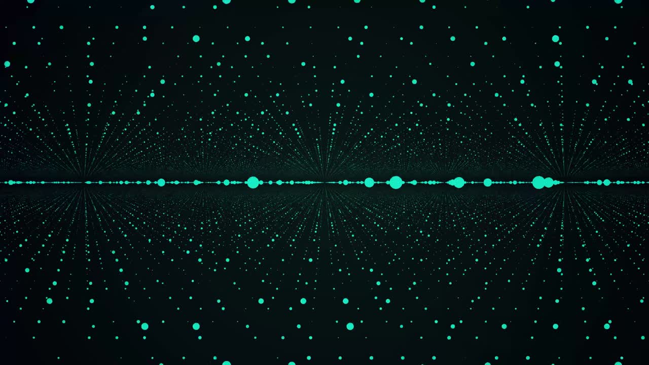 추상적인 공간 배경, 기하학적 표면, 선 및 점, 추상적인 터널 그리드, 추상적 입자 배경, 추상 스피럴 회전 입자 배경을 통해 날아가는 카메라