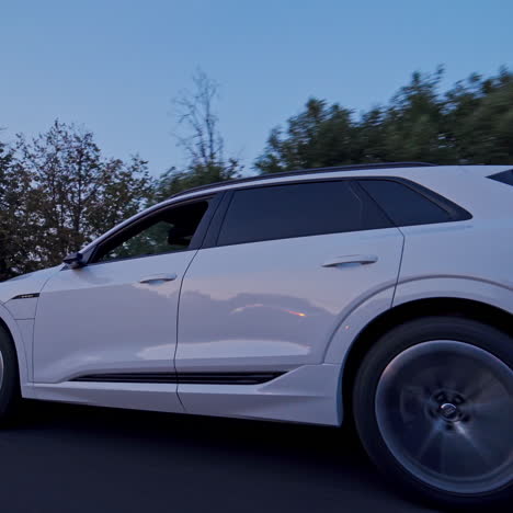 audi e-tron first all-electric suv car. presentation of a new car model