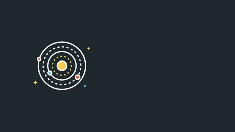 video en 4k de la estructura del espacio de dibujos animados en fondo negro.