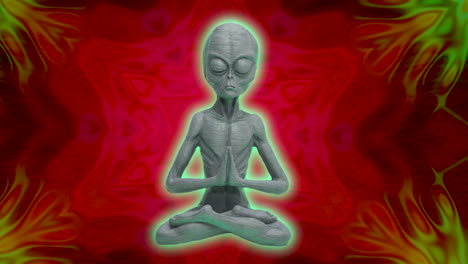 meditation opens all the chakras and balances the energy of the chakras in the body - futuristic alien doing yoga for mental health - kaleio