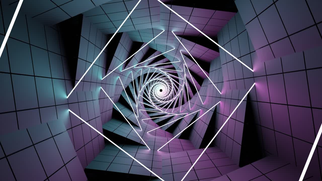 túnel espiral de neón abstracto