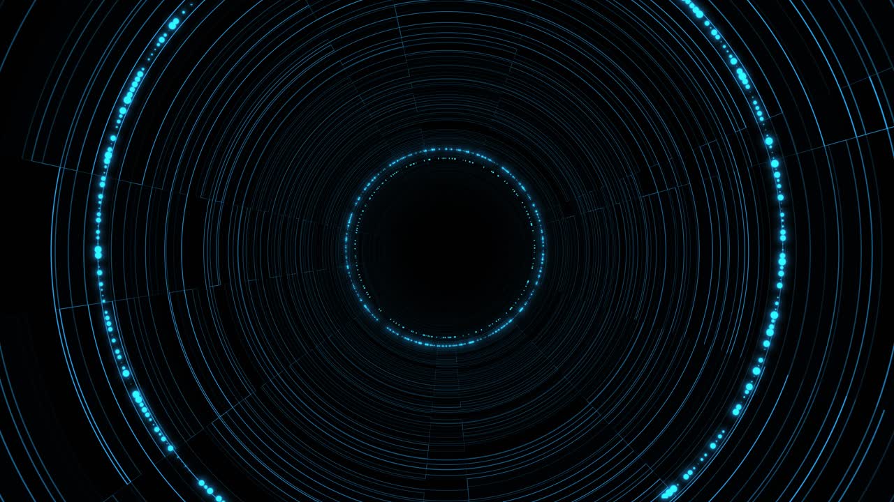 Abstract tunnel of multicolor spectrum radial lines circular geometric background data flow tunnel