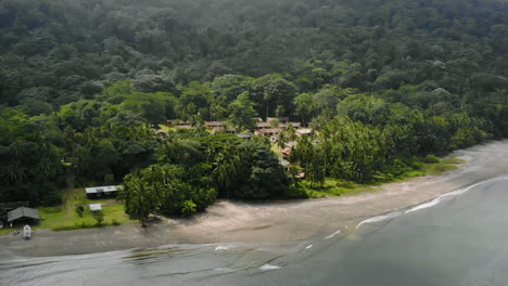 aerial view of houses in gorgona island in a sunny day