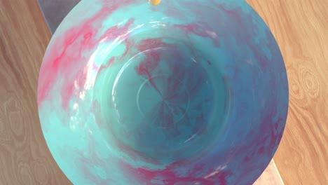 4k animation. looped animation video of spaghetti falling on colorful plates.