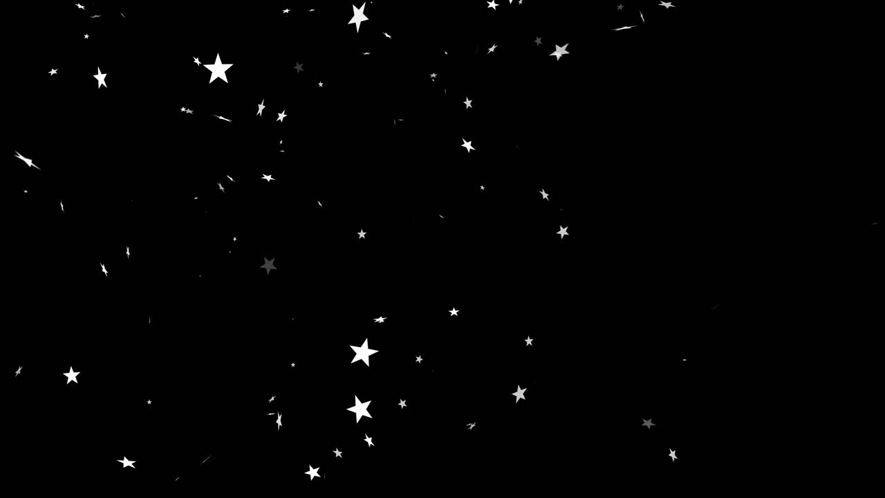 Animation of floating stars on black background
