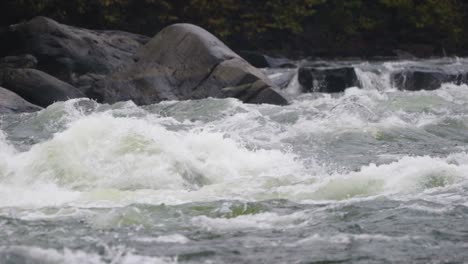 static shot of water bounding through the river gorge