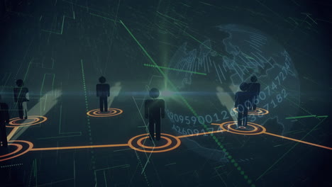 animation of globe with network of connections with people icons