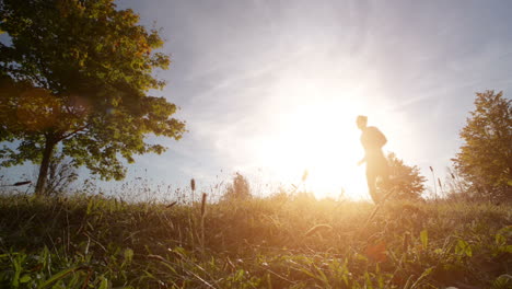 runner man running outdoors in park