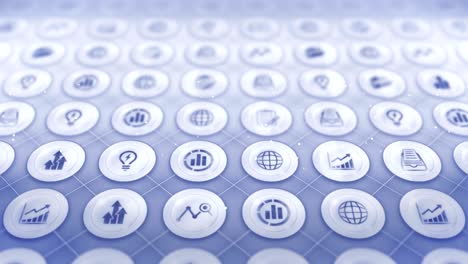 conjunto de iconos de negocios, antecedentes de negocios globales, animación de bucle cg,