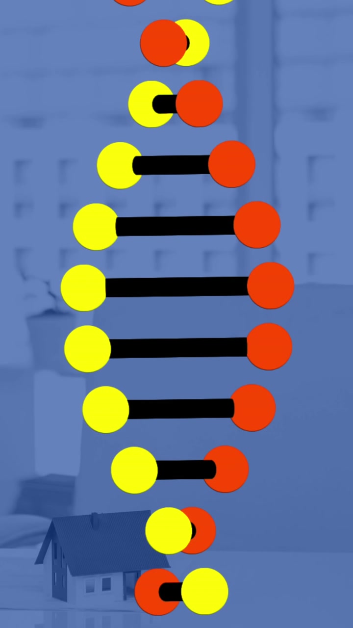 Animation of dna structure spinning against empty office