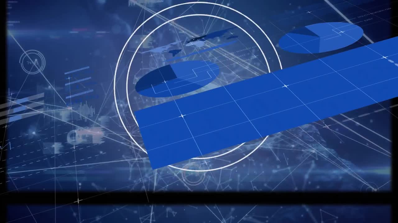 animación de gráficos y datos financieros a través de conexiones en un carrete de cinta