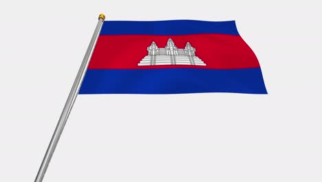 loop video of cambodia flag  fluttering in the wind, slow motion video of 4k , with alpha channel