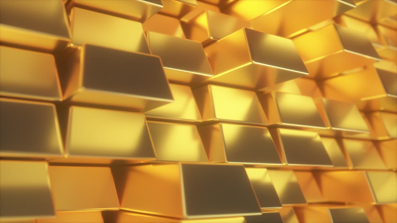 fondo abstracto de los cubos dorados de la pared