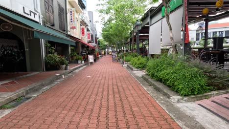 a peaceful stroll through a deserted marketplace.