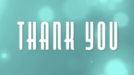animation of thank you text over falling light spots