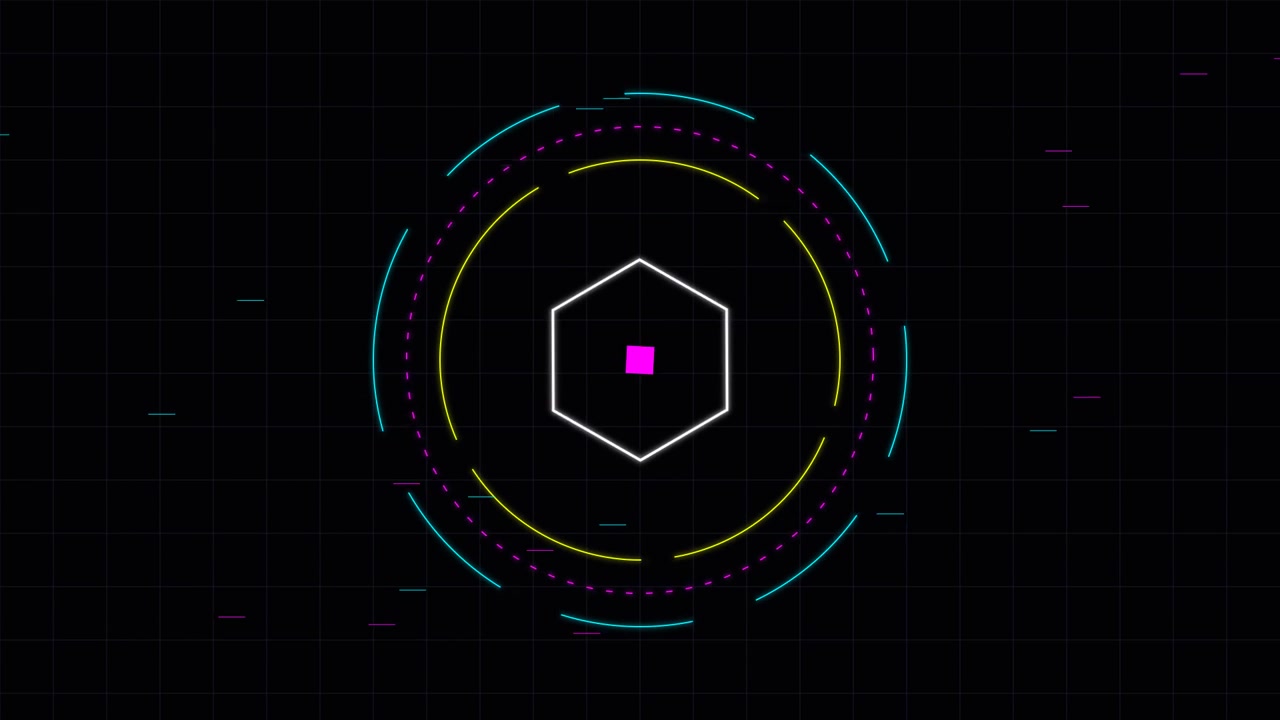 Abstract Digital Hexagon HUD Interface Animation