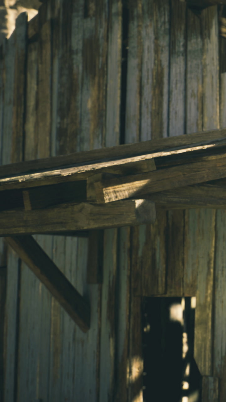Old wooden barn with rustic charm in the warm afternoon sun