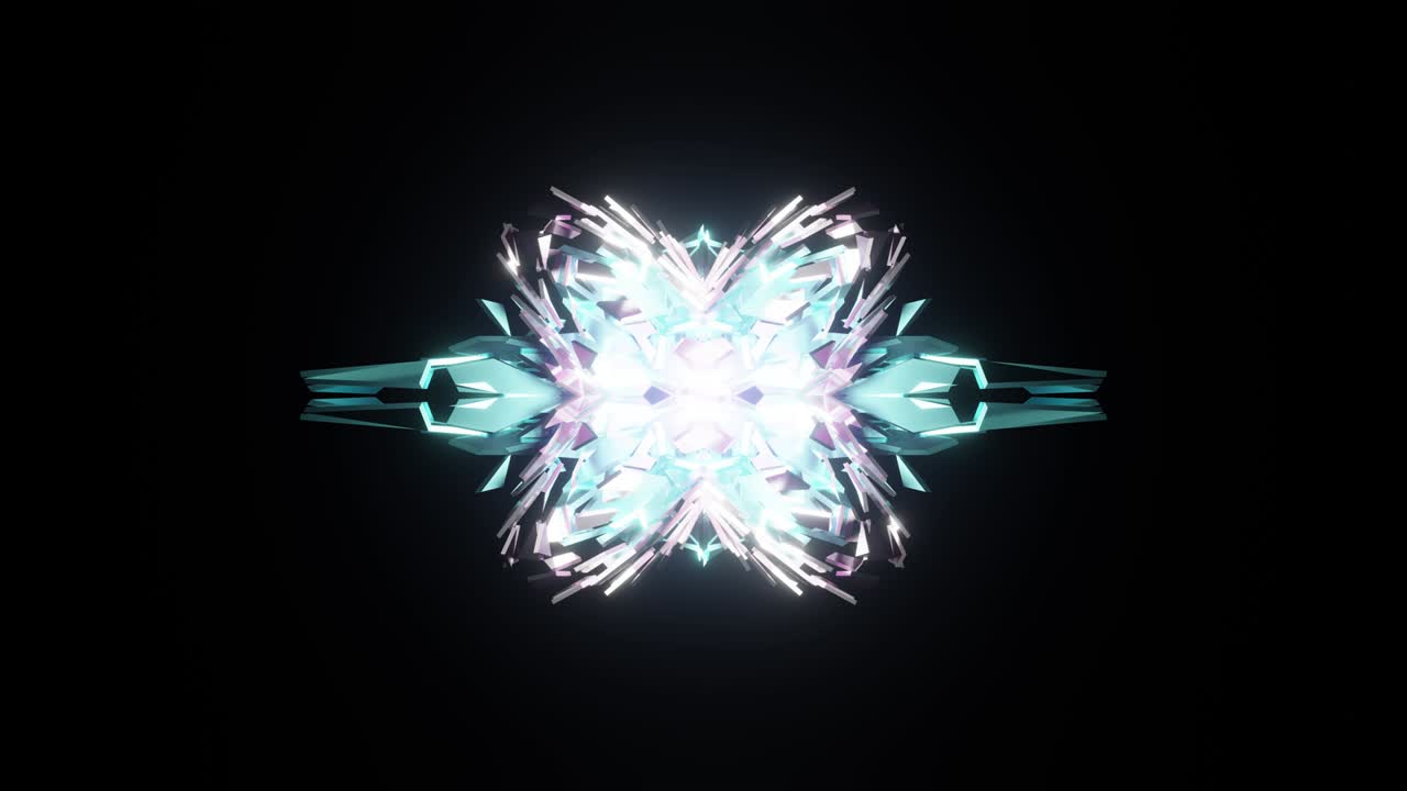 비디오 쇼와 뮤직비디오를 위해 반이는 네온 불빛의 칼레도스코프를 애니메이션화합니다.