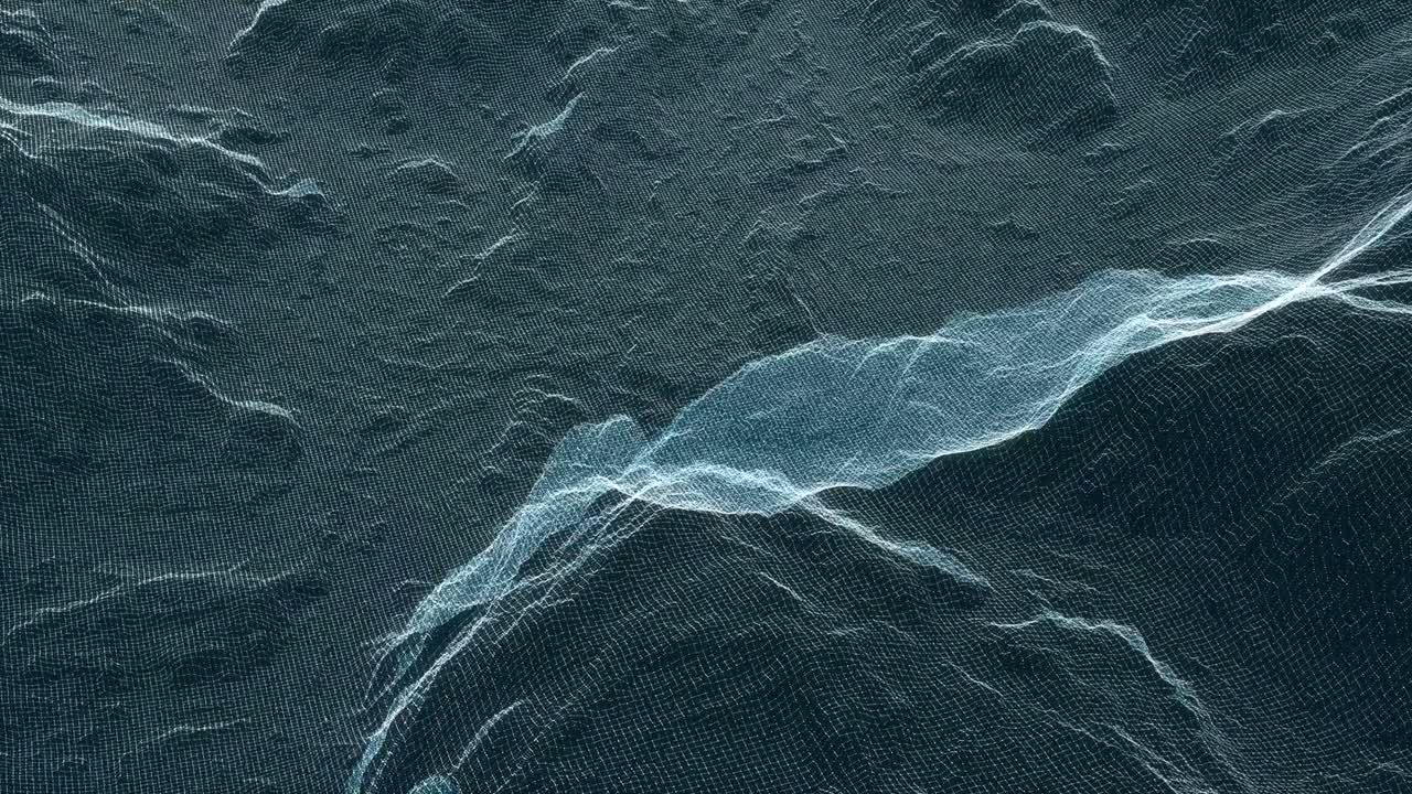 Glow digital landscape. Technology Concept. Interface element