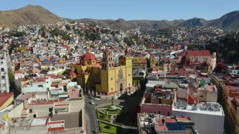 guanajuato, mexico city center on clear afternoon day