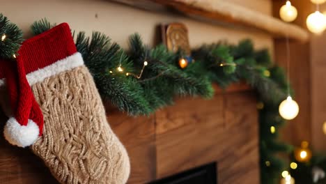 medias de navidad colgando en una chimenea
