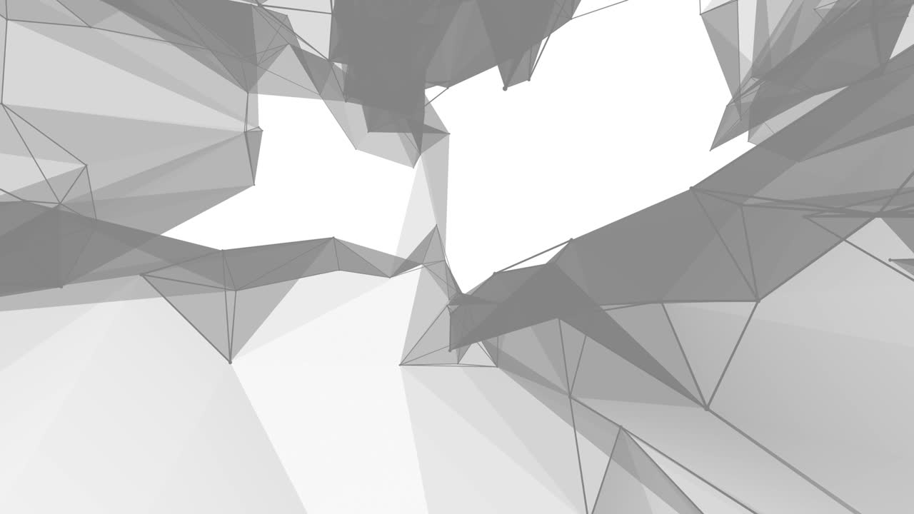 Plexus fantasy abstract technology. Abstract geometric background with moving lines, dots and triangles. Science. Medicine and technology. Loop animations