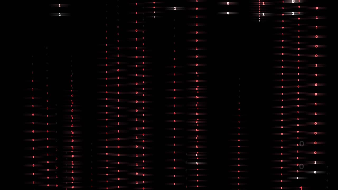 Red color lines of 0 and 1 falling down like in Matrix