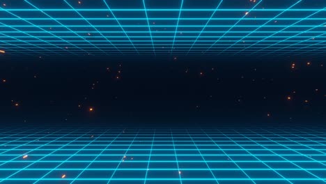 retro wave sunset on the background of neon mountains landscape.
