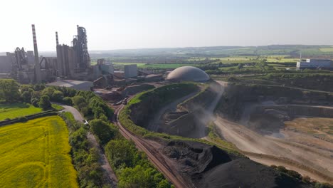 quarry near drogheda, ireland in industrial landscape, sunny day view