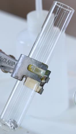chemical reaction demonstration with zinc and acid