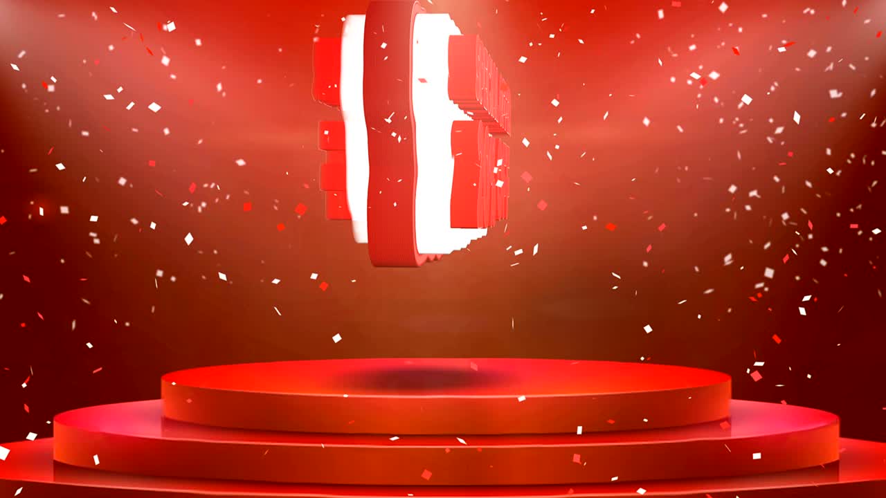 oferta especial de 20 de descuento animación de texto escenario podio animación de bucle de confeti