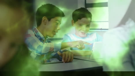 animación de la red de conexiones sobre los escolares en el aula