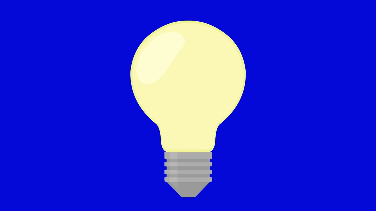 Loop animation of a light bulb turning on and off