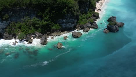 tropical blue sea on the coastline in the south of bali, indonesia