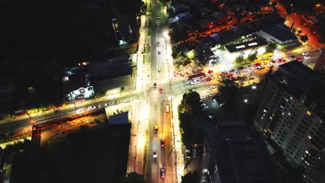 vehicular traffic at night in the commune of florida, country of chile