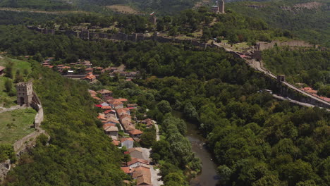 river yantra and medieval castle tsaravets veliko tarnovo drone flight